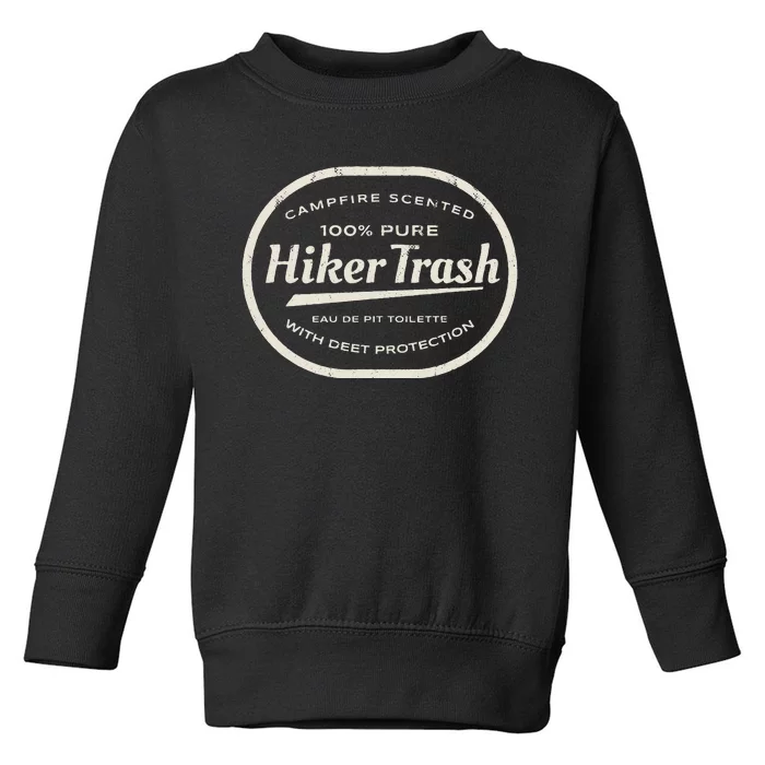 Funny Hiker Trash Logo Design for Long Distance Backpackers Toddler Sweatshirt