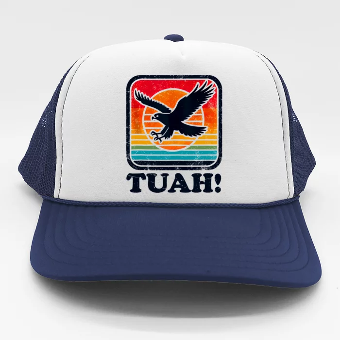 Funny Hawk Tuah Tush Camping Hiking Sarcastic Trucker Hat