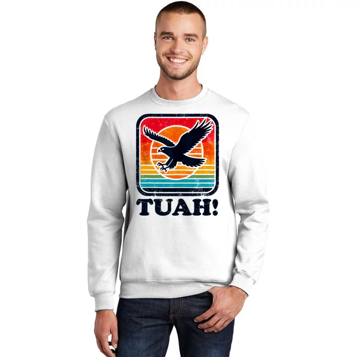 Funny Hawk Tuah Tush Camping Hiking Sarcastic Sweatshirt