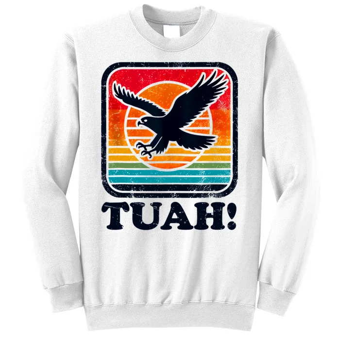 Funny Hawk Tuah Tush Camping Hiking Sarcastic Sweatshirt