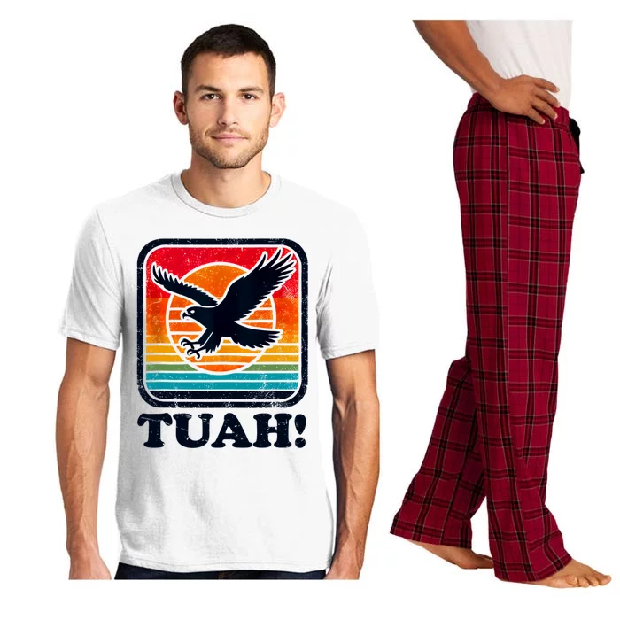 Funny Hawk Tuah Tush Camping Hiking Sarcastic Pajama Set