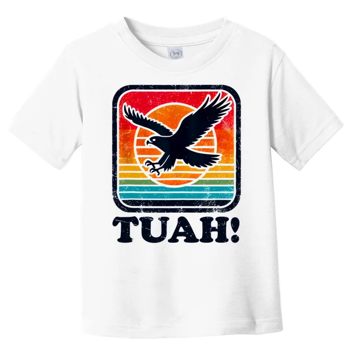 Funny Hawk Tuah Tush Camping Hiking Sarcastic Toddler T-Shirt