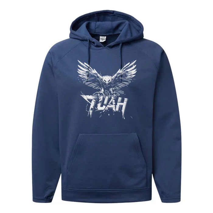 Funny Hawk Tuah Guy Spit Joke Wet That Thang Splash Down Performance Fleece Hoodie