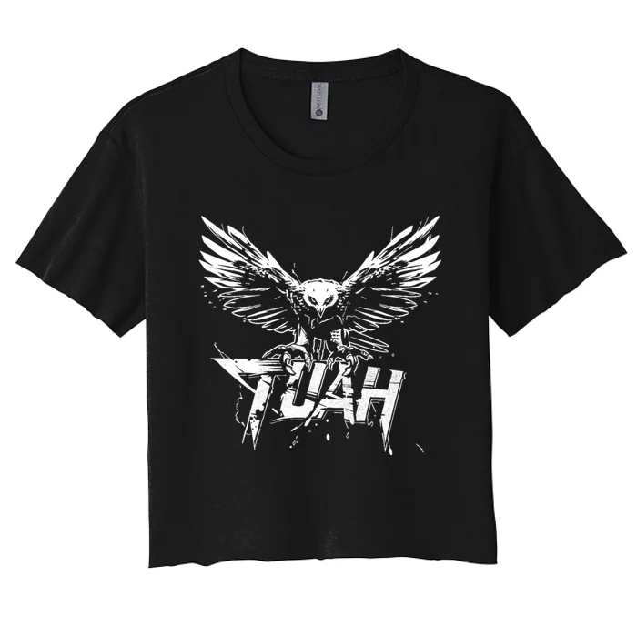 Funny Hawk Tuah Guy Spit Joke Wet That Thang Splash Down Women's Crop Top Tee