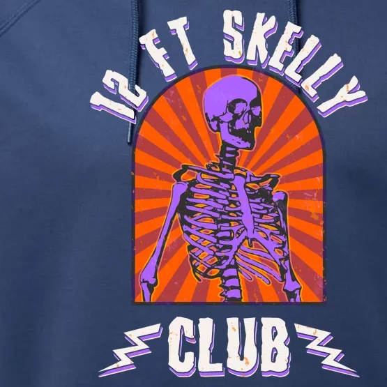 Funny Halloween Twelve Foot Skelly Club Performance Fleece Hoodie