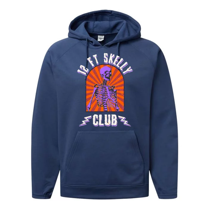 Funny Halloween Twelve Foot Skelly Club Performance Fleece Hoodie