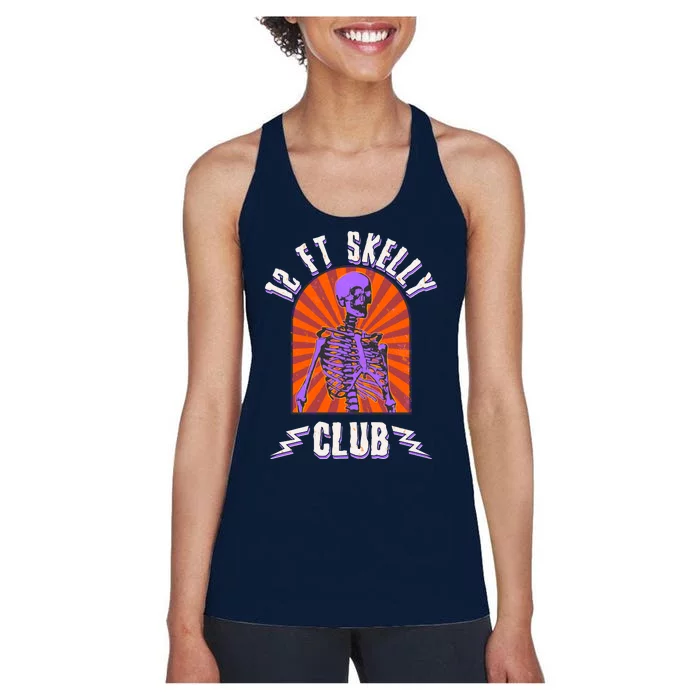 Funny Halloween Twelve Foot Skelly Club Women's Racerback Tank