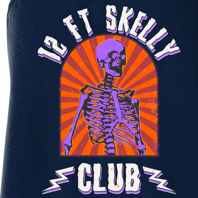 Funny Halloween Twelve Foot Skelly Club Women's Racerback Tank