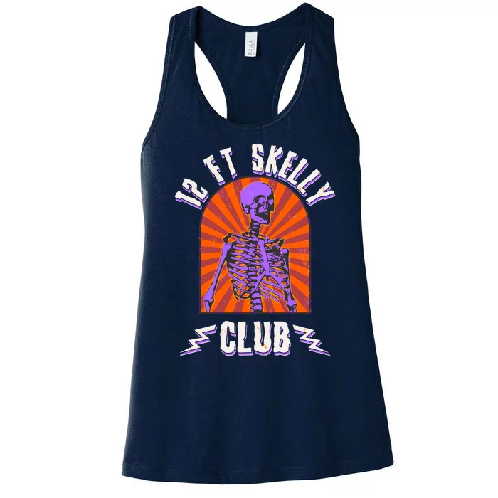 Funny Halloween Twelve Foot Skelly Club Women's Racerback Tank