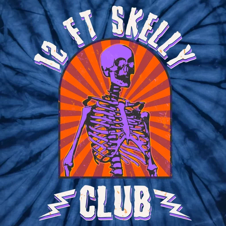 Funny Halloween Twelve Foot Skelly Club Tie-Dye T-Shirt