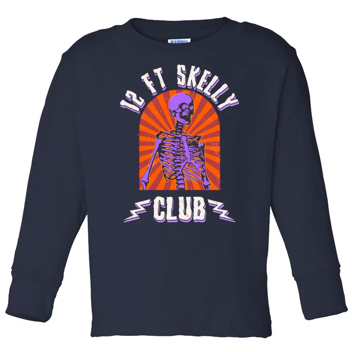 Funny Halloween Twelve Foot Skelly Club Toddler Long Sleeve Shirt