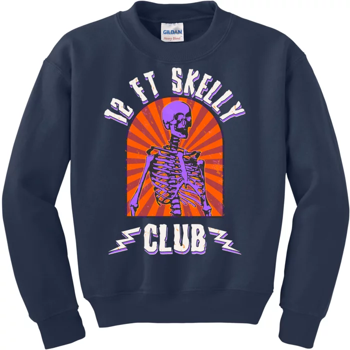 Funny Halloween Twelve Foot Skelly Club Kids Sweatshirt