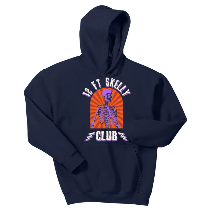 Funny Halloween Twelve Foot Skelly Club Kids Hoodie