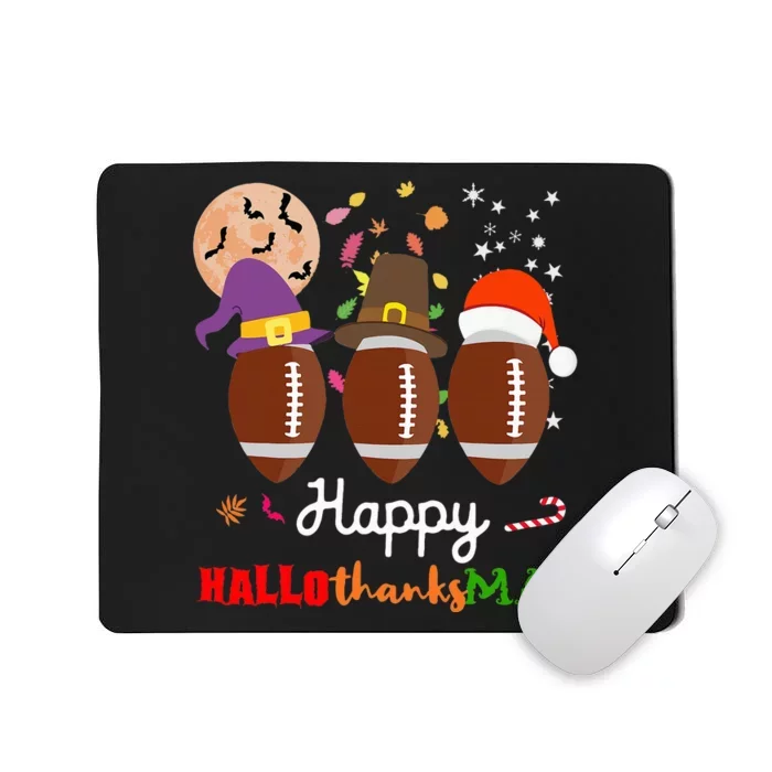 Football Halloween Thanksgiving Christmas HalloThanksMas Mousepad