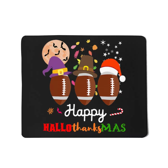 Football Halloween Thanksgiving Christmas HalloThanksMas Mousepad