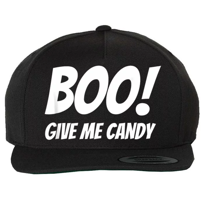 Funny Halloween Tees Sarcastic Boo Give Me Candy Wool Snapback Cap