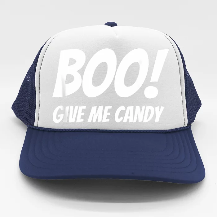 Funny Halloween Tees Sarcastic Boo Give Me Candy Trucker Hat