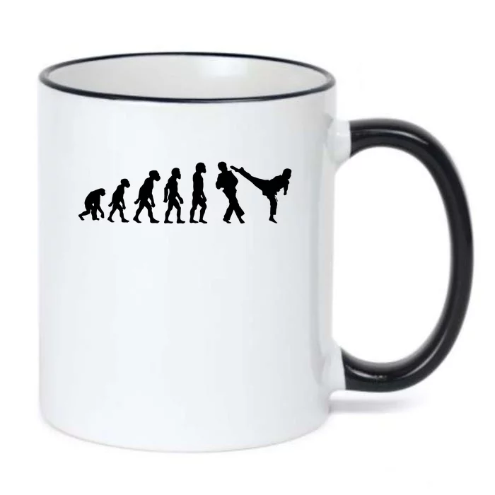 Funny Human Taekwondo Fighter Evolution Korean Sparring Black Color Changing Mug