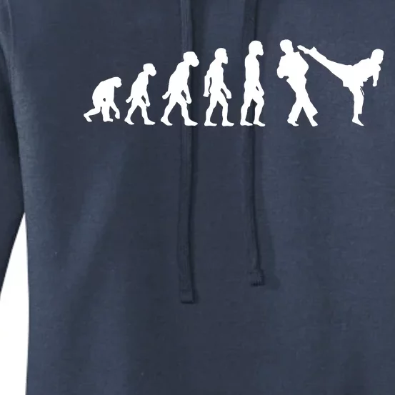 Funny Human Taekwondo Fighter Evolution Korean Sparring Women's Pullover Hoodie