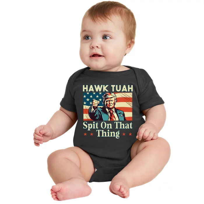 Funny Hawktuah Trump Spit On That Thing Baby Bodysuit