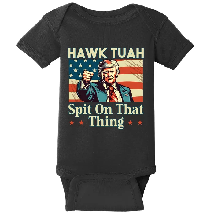 Funny Hawktuah Trump Spit On That Thing Baby Bodysuit