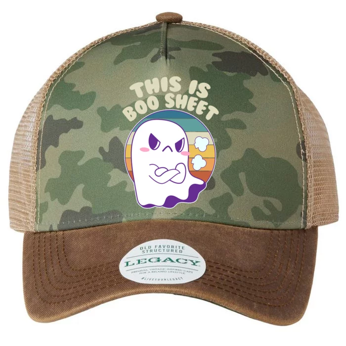 Funny Halloween This Is Boo Sheet Cute Ghost Legacy Tie Dye Trucker Hat