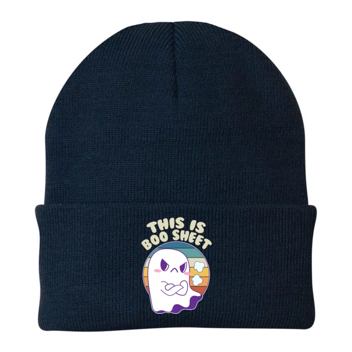 Funny Halloween This Is Boo Sheet Cute Ghost Knit Cap Winter Beanie