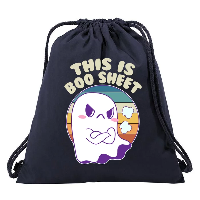 Funny Halloween This Is Boo Sheet Cute Ghost Drawstring Bag