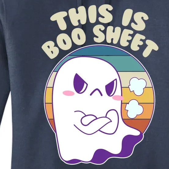 Funny Halloween This Is Boo Sheet Cute Ghost Women's Pullover Hoodie