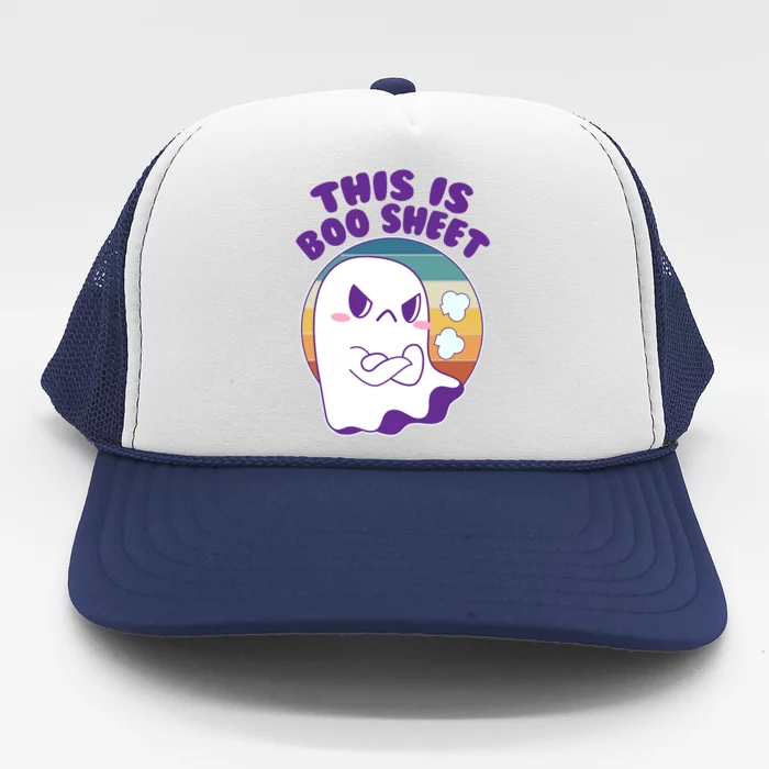 Funny Halloween This Is Boo Sheet Cute Ghost Trucker Hat