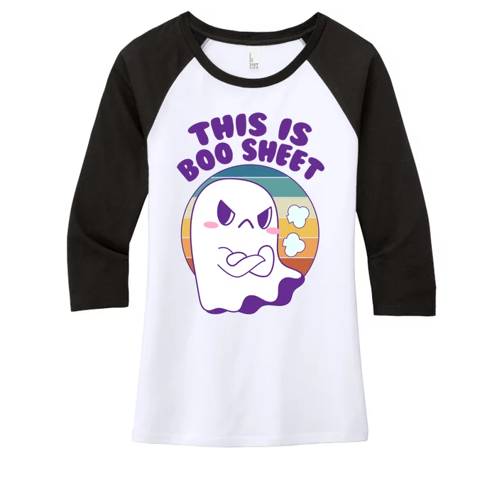 Funny Halloween This Is Boo Sheet Cute Ghost Women's Tri-Blend 3/4-Sleeve Raglan Shirt