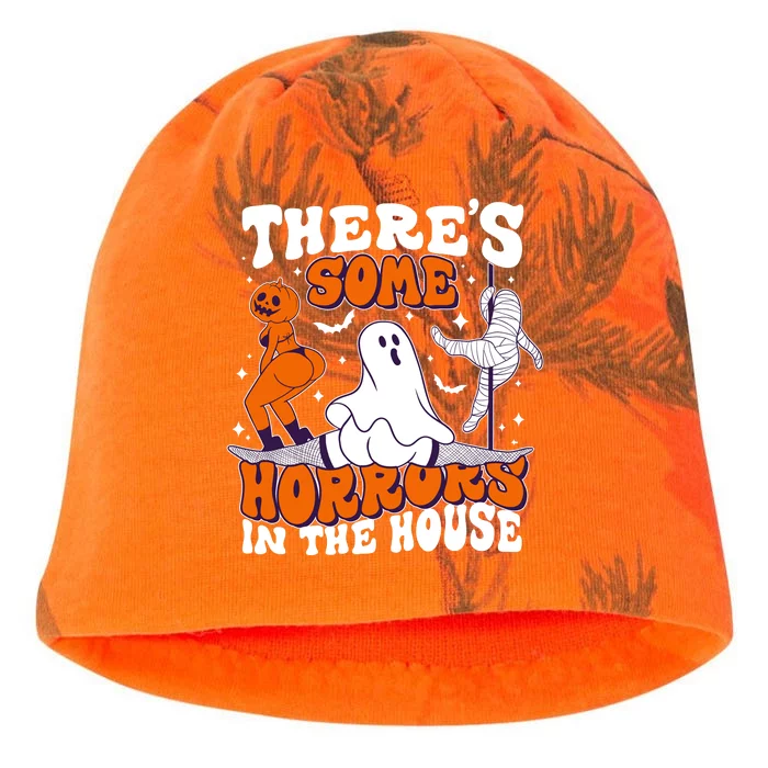 Funny Halloween Theres Some Horrors In The House Kati - Camo Knit Beanie