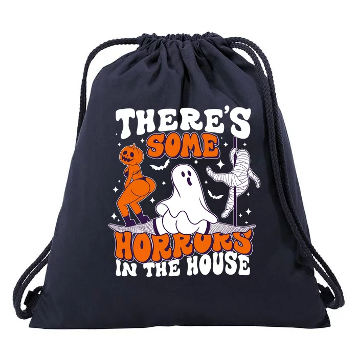 Funny Halloween Theres Some Horrors In The House Drawstring Bag