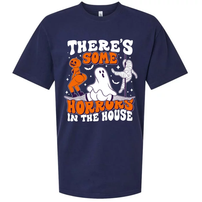 Funny Halloween Theres Some Horrors In The House Sueded Cloud Jersey T-Shirt