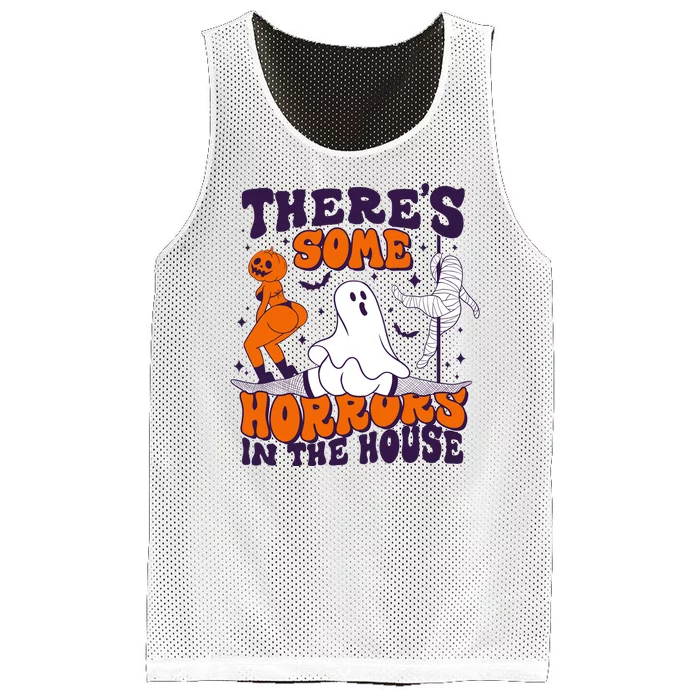 Funny Halloween Theres Some Horrors In The House Mesh Reversible Basketball Jersey Tank