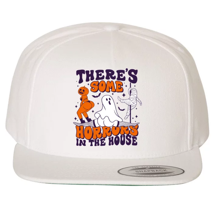 Funny Halloween Theres Some Horrors In The House Wool Snapback Cap