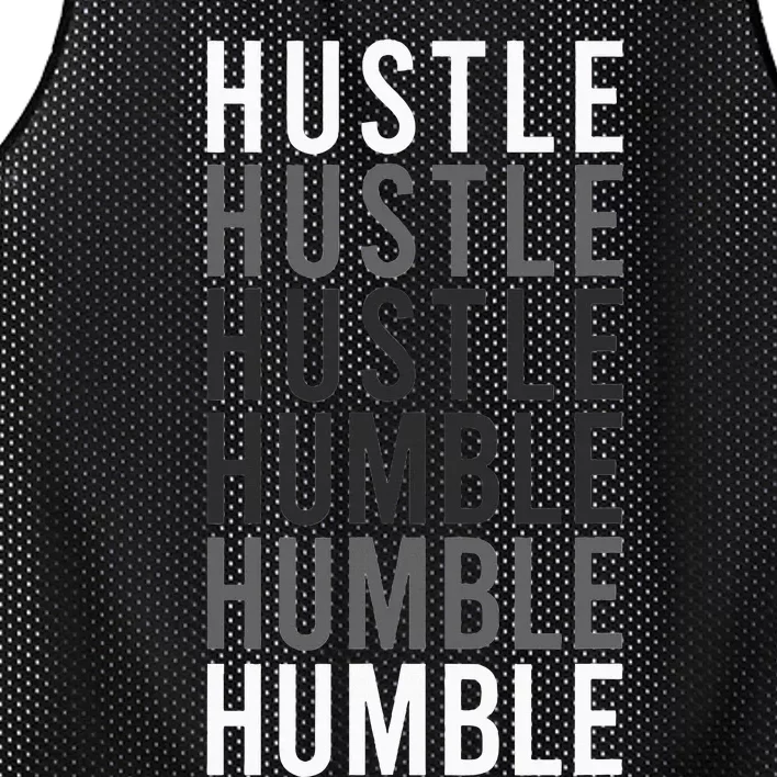 Funny Hustle To Humble Transition. Motivational Typography Mesh Reversible Basketball Jersey Tank