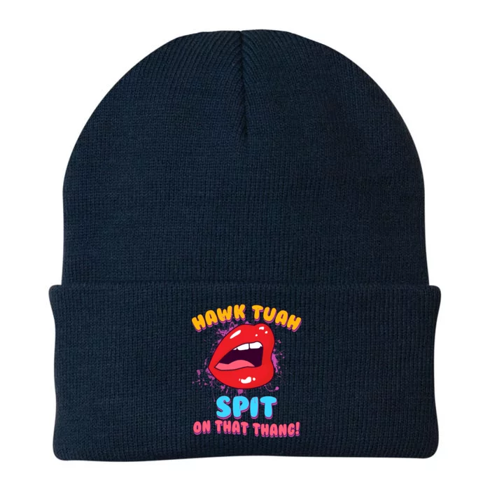 Funny Hawk Tuah Spit On That Thang Knit Cap Winter Beanie