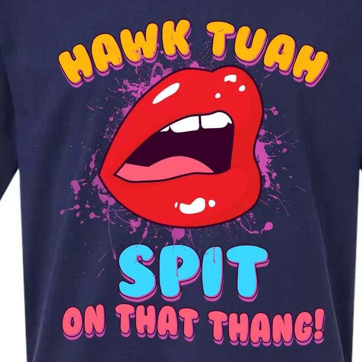 Funny Hawk Tuah Spit On That Thang Sueded Cloud Jersey T-Shirt