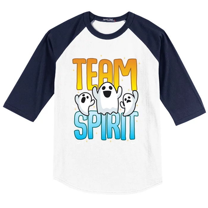 Funny Halloween Team Spirit Ghosts Gift Baseball Sleeve Shirt