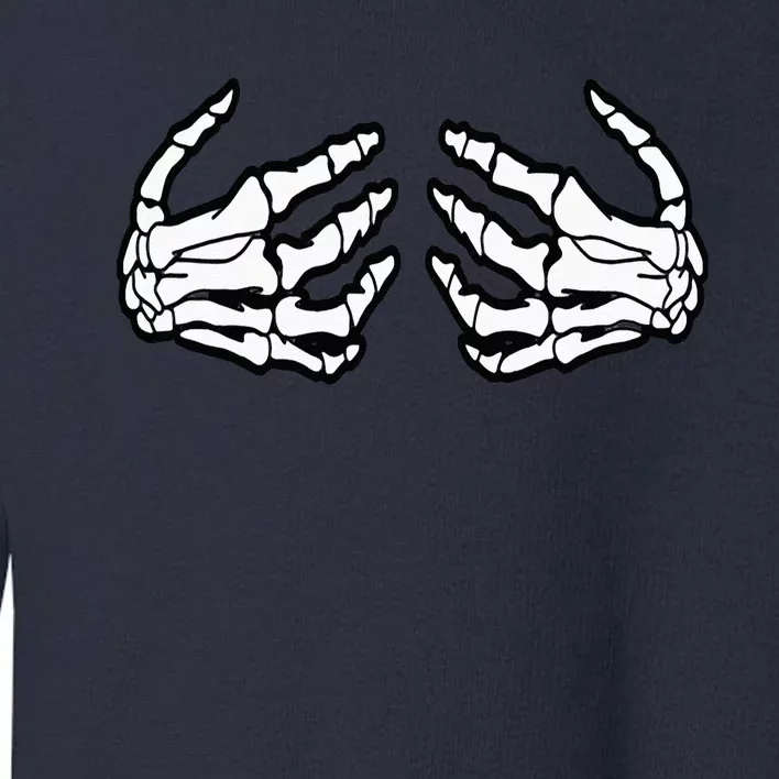 Funny Halloween Touchy Chest Skeleton Hands Human Skeleton Toddler Sweatshirt