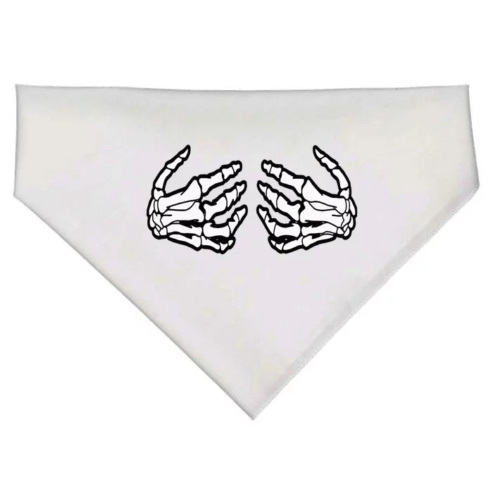 Funny Halloween Touchy Chest Skeleton Hands Human Skeleton USA-Made Doggie Bandana