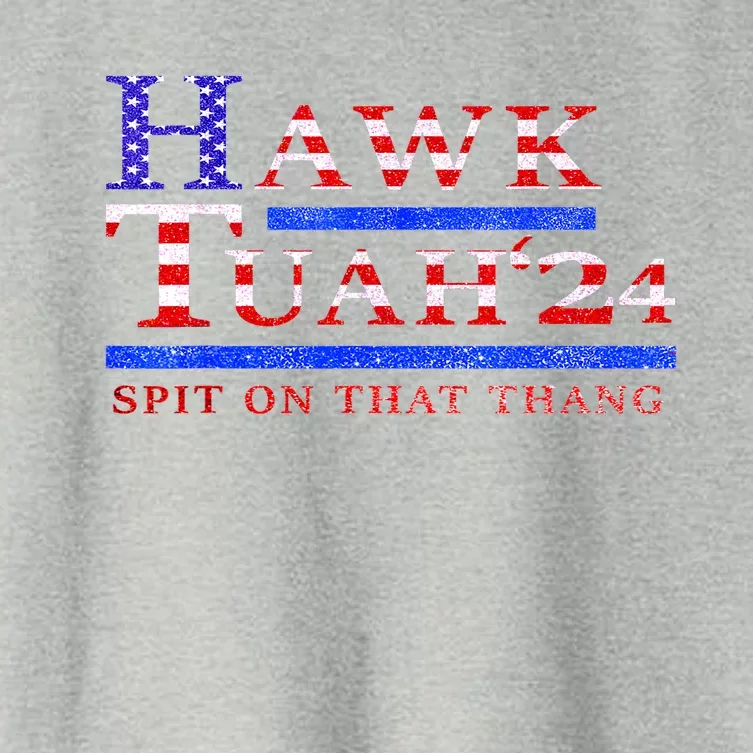 Funny Hawk Tush Spit On That Thing Presidential Candidate Parody Gift Women's Crop Top Tee