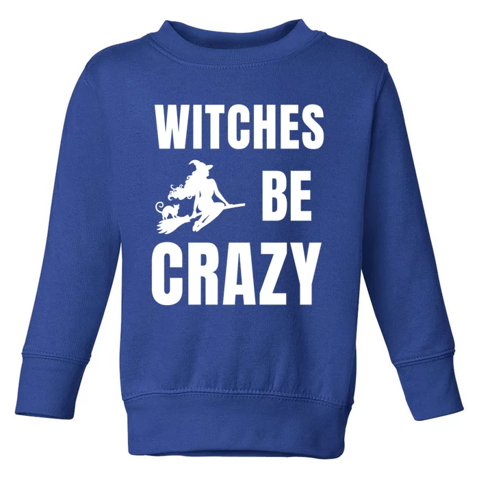 Funny Halloween Themed Quote Witches Be Crazy Cool Gift Toddler Sweatshirt