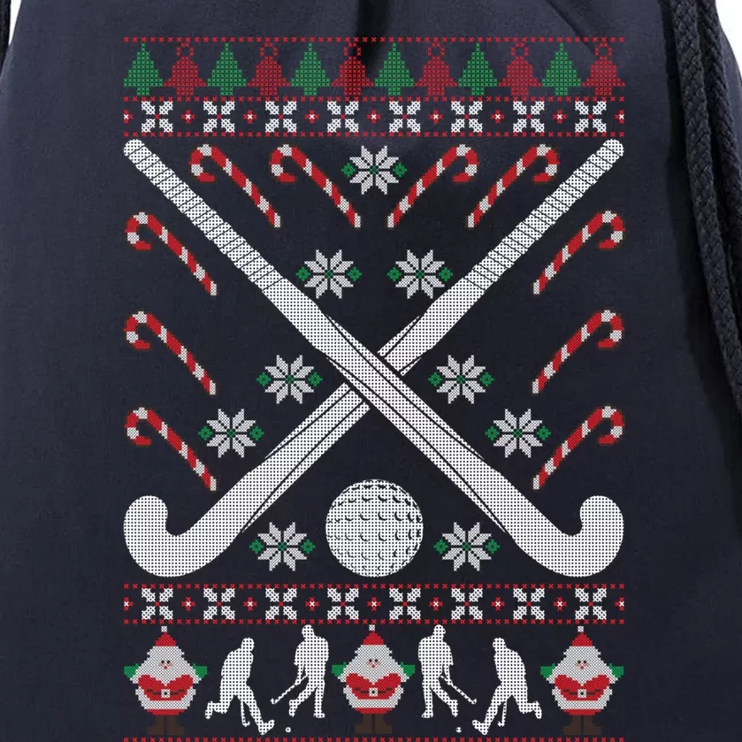 Field Hockey Ugly Christmas Funny Holiday Xmas Gift Drawstring Bag