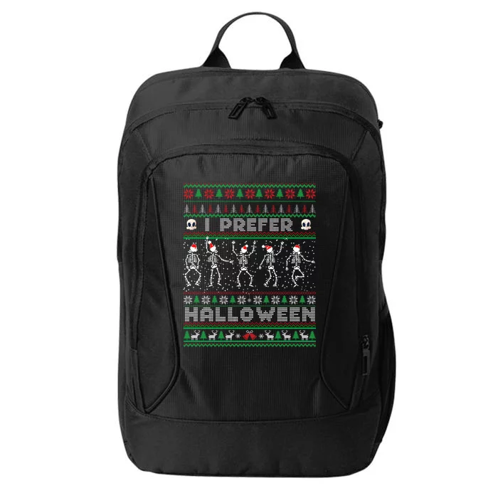 funny holiday Ugly xmas I prefer halloween christmas sweater City Backpack