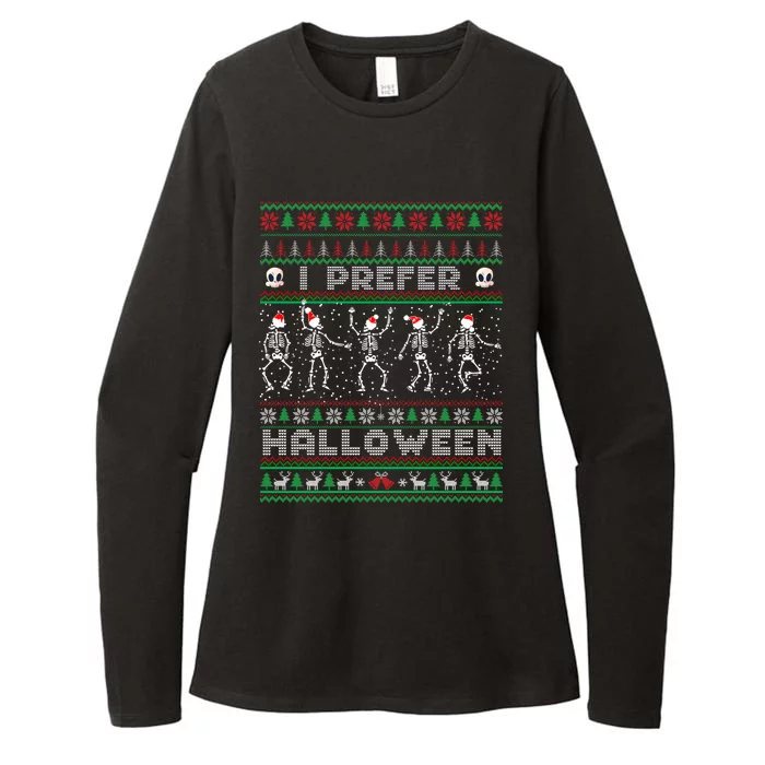 funny holiday Ugly xmas I prefer halloween christmas sweater Womens CVC Long Sleeve Shirt