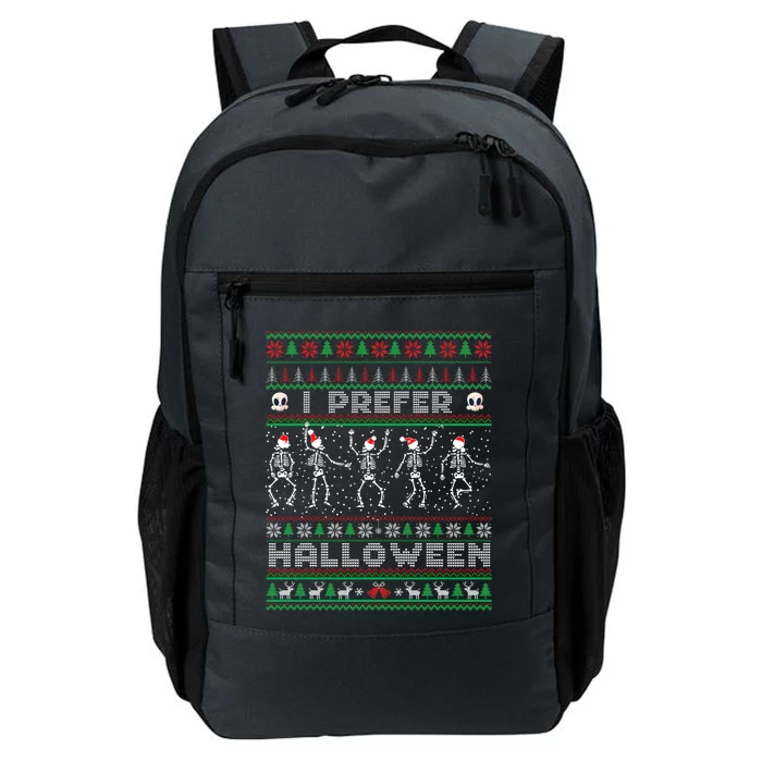 funny holiday Ugly xmas I prefer halloween christmas sweater Daily Commute Backpack