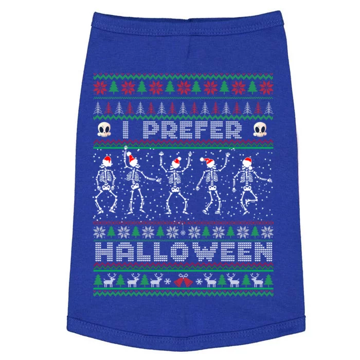 Funny Holiday Ugly Xmas I Prefer Halloween Christmas Sweater Gift Doggie Tank