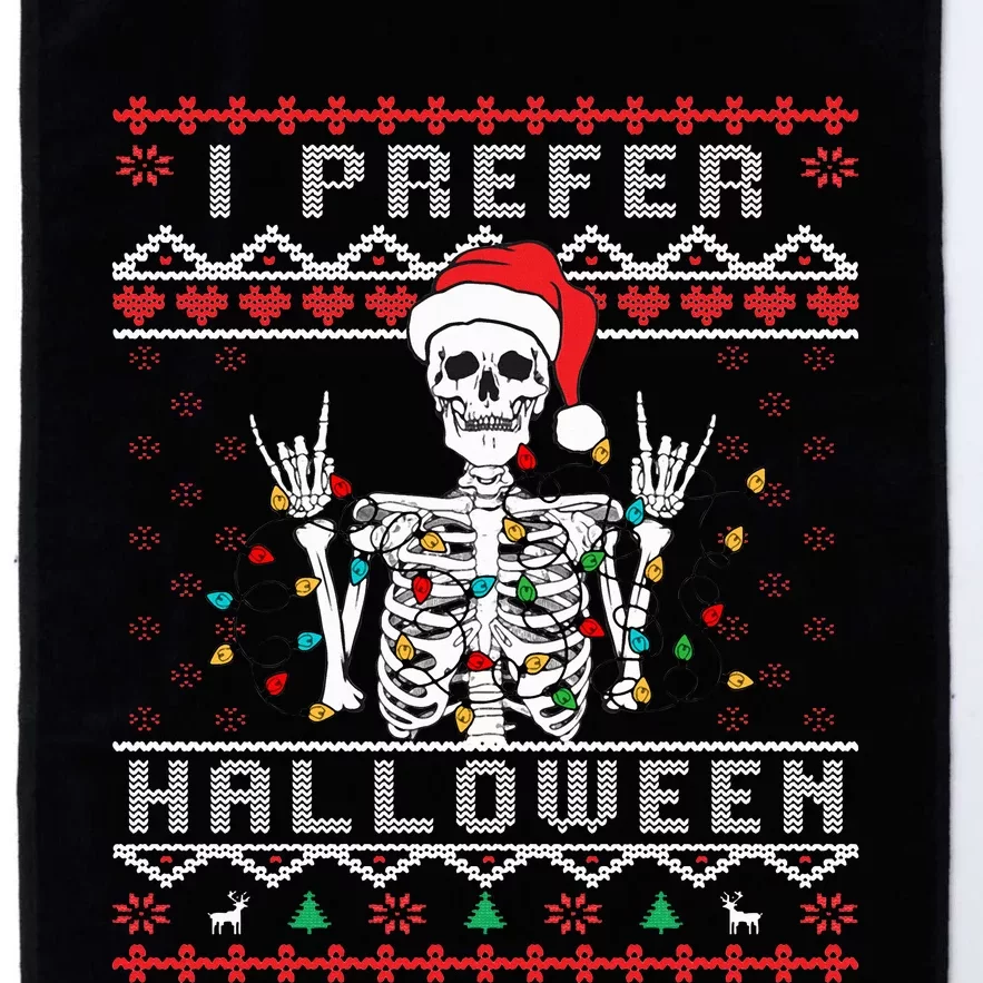 funny holiday Ugly xmas I prefer halloween christmas Platinum Collection Golf Towel